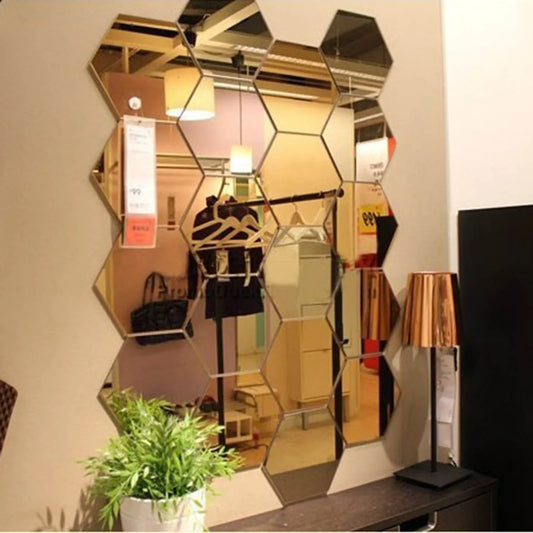 Hexagon Mirror Wall Sticker